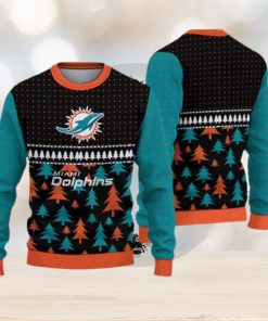 Miami Dolphins Christmas Pattern Ugly Christmas Sweater Freezing AOP Gift For Fans