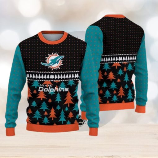 Miami Dolphins Christmas Pattern Ugly Christmas Sweater Freezing AOP Gift For Fans