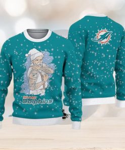 Miami Dolphins Fans Santa Claus Tattoo Ugly Christmas Sweater Gift