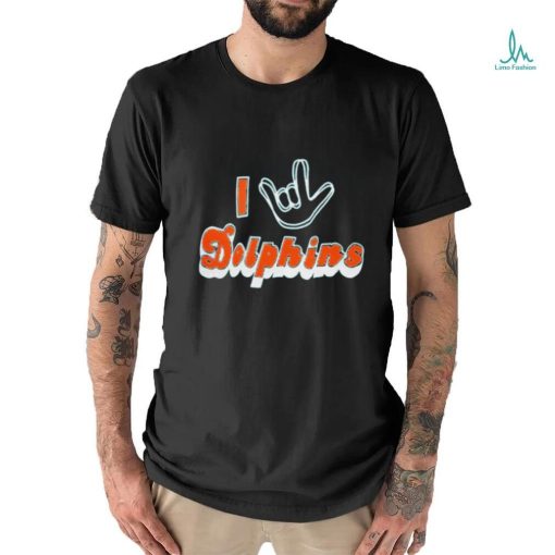 Miami Dolphins Homage The NFL ASL Collection by Love Sign Tri Blend T Shirt