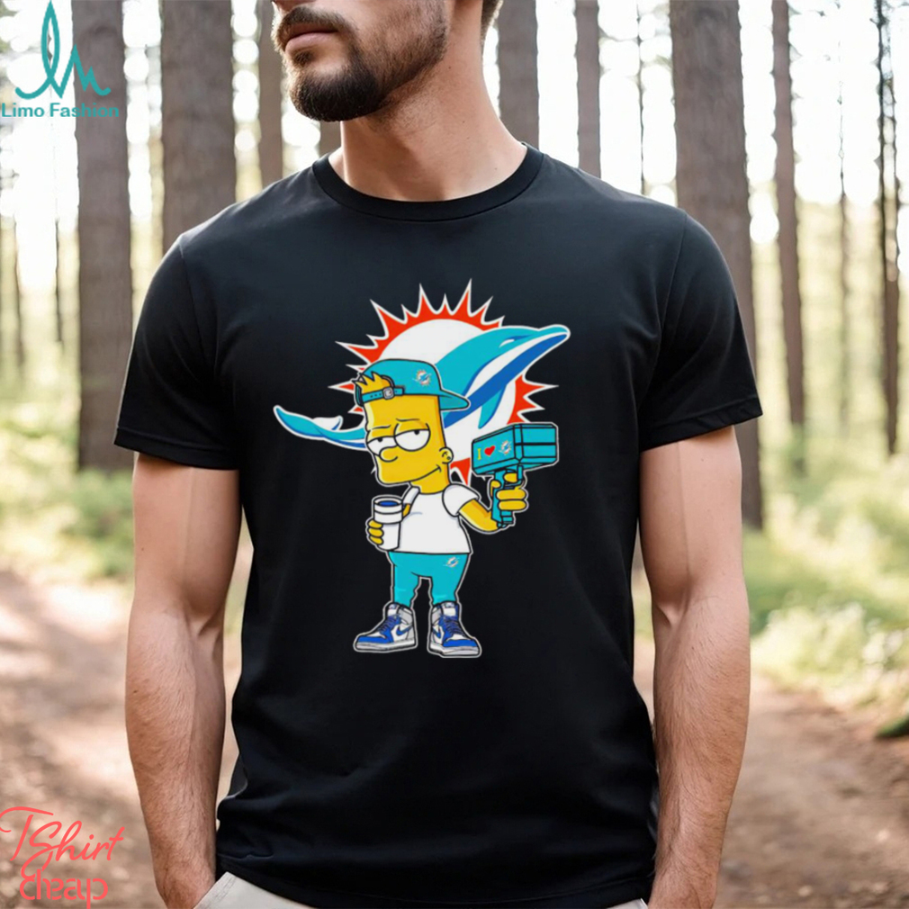 Miami Dolphins NFL X Bart Simpson cartoon shirt - Limotees