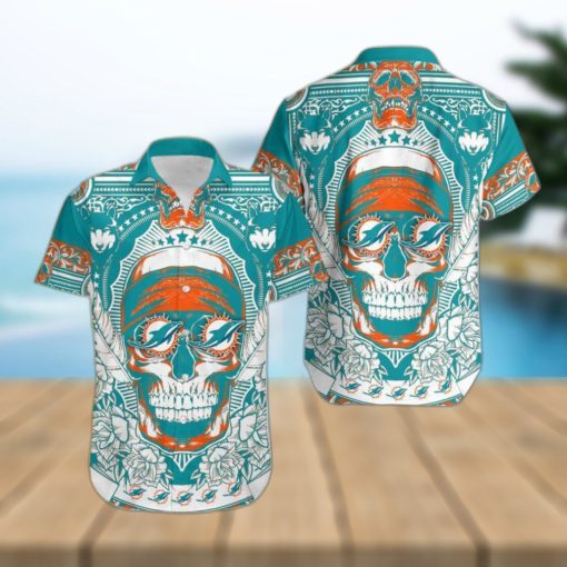 Miami Dolphins Skull Diamon Hawaiian Shirt Gift For Halloween