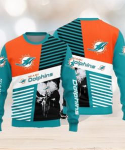 Miami Dolphins Skull Pattern Ugly Christmas Sweater