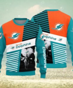 Miami Dolphins Skull Pattern Ugly Christmas Sweater