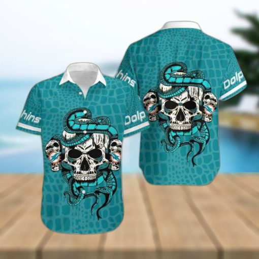 Miami Dolphins Snake And Skull Octopus Hawaiian Shirt Gift For Halloween