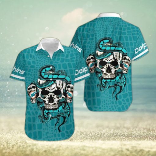 Miami Dolphins Snake And Skull Octopus Hawaiian Shirt Gift For Halloween