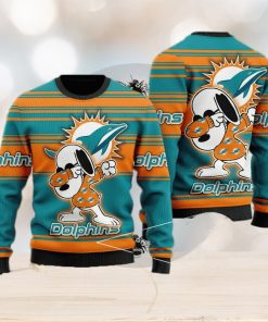 Miami Dolphins Snoppy Christmas Knitted Sweater For Men And Women