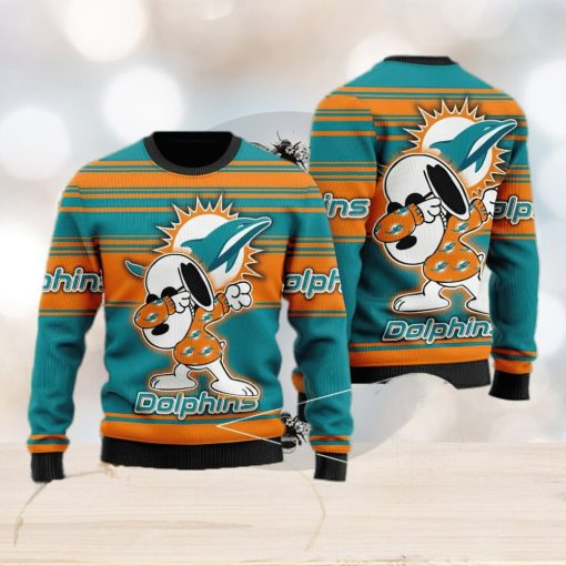 Miami Dolphins Snoppy Christmas Knitted Sweater For Men And Women