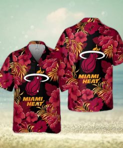 Miami Heat Hibiscus And Tree Tropical Pattern Print Hawaiian Shirt Summer Sport Gift