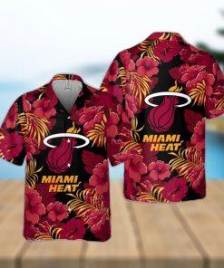 Miami Heat Hibiscus And Tree Tropical Pattern Print Hawaiian Shirt Summer Sport Gift