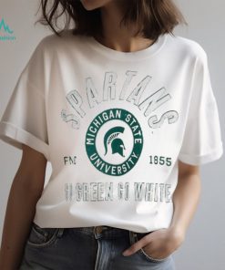 Michigan State Spartans League Collegiate Wear Women's Clothesline Oversized Long Sleeve T Shirt White