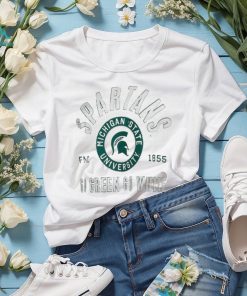 Michigan State Spartans League Collegiate Wear Women's Clothesline Oversized Long Sleeve T Shirt White