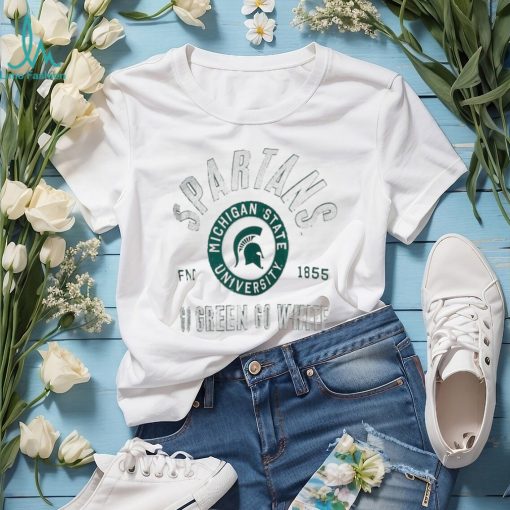 Michigan State Spartans League Collegiate Wear Women’s Clothesline Oversized Long Sleeve T Shirt   White