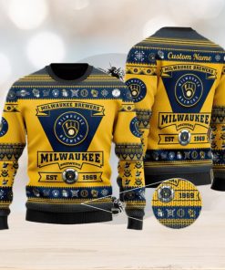 Michigan Wolverines Football Team Logo Custom Name Christmas Gift All Over Print Ugly Christmas Sweater