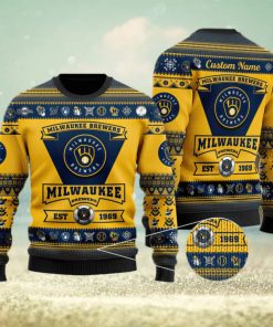 Michigan Wolverines Football Team Logo Custom Name Christmas Gift All Over Print Ugly Christmas Sweater