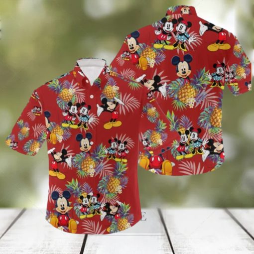 Mickey Minnie Mouse Hawaiian Shirt Pineapple Pattern Gift For Disney Lovers