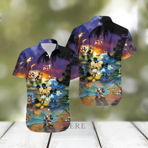 Mickey   Minnie Mouse Mouse Hawaiian Shirt Sunset Beach Gift For Disney Lovers