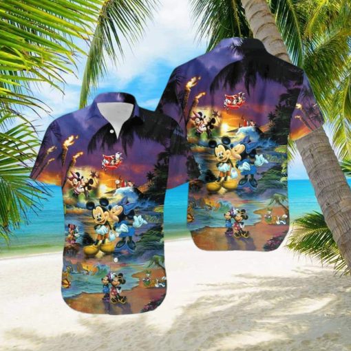 Mickey   Minnie Mouse Mouse Hawaiian Shirt Sunset Beach Gift For Disney Lovers