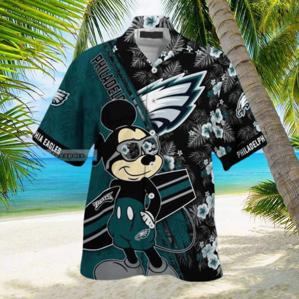 Funny Mickey Surfing Nfl Philadelphia Eagles Hawaiian Shirt - Shibtee  Clothing