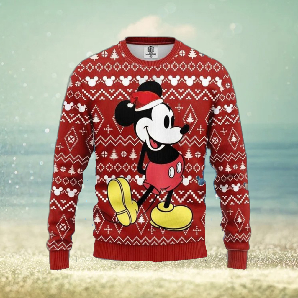 Mickey Mouse Playing Philadelphia Eagles Disney Ugly Christmas Sweater