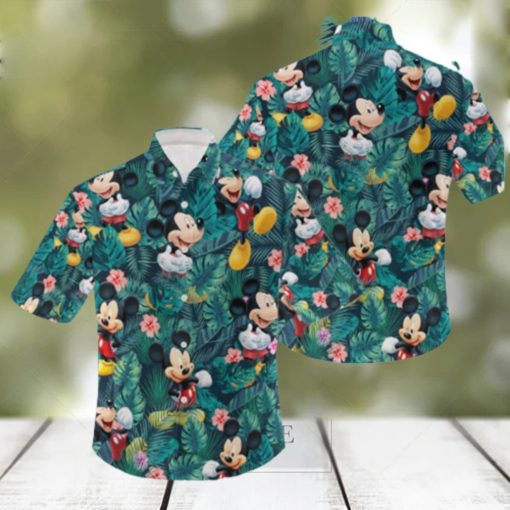 Mickey Mouse Hawaiian Shirt Palm Leaves Pattern Summer Beach Gift