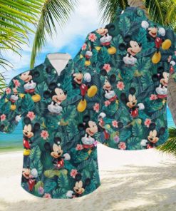 Mickey Mouse Hawaiian Shirt Palm Leaves Pattern Summer Beach Gift