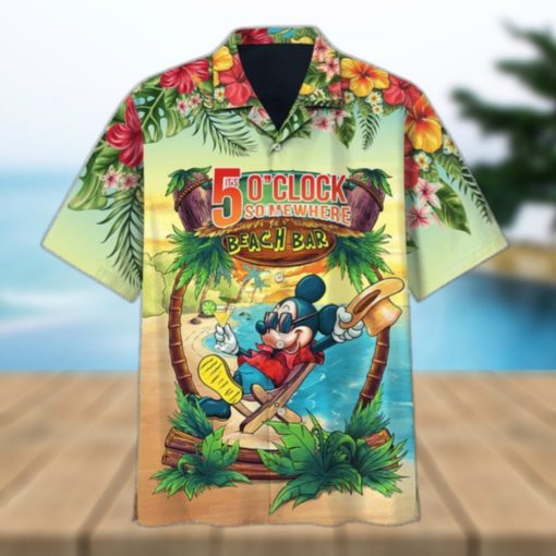 Mickey Mouse It’S 5 O’Clock Somewhere Beach Bar Hawaiian Shirt