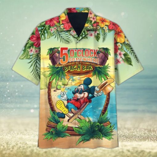 Mickey Mouse It’S 5 O’Clock Somewhere Beach Bar Hawaiian Shirt