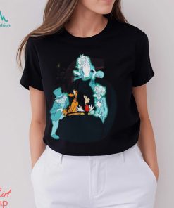 Mickey Pluto Hitchhiking Ghosts Disney Halloween Shirt Haunted Mansion Tee Disneyland Party Classic Unisex