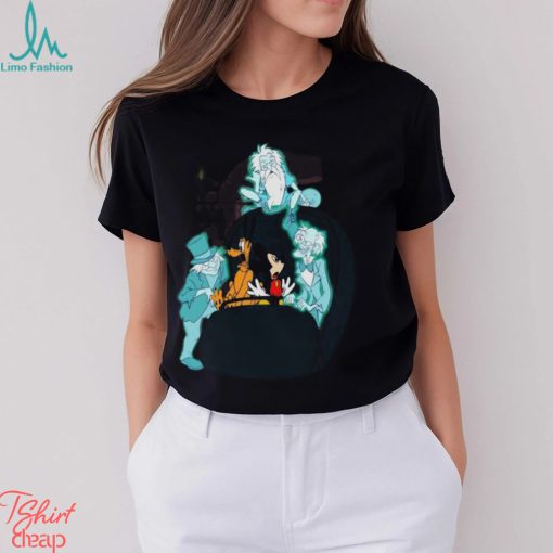 Mickey Pluto Hitchhiking Ghosts Disney Halloween Shirt Haunted Mansion Tee Disneyland Party Classic Unisex