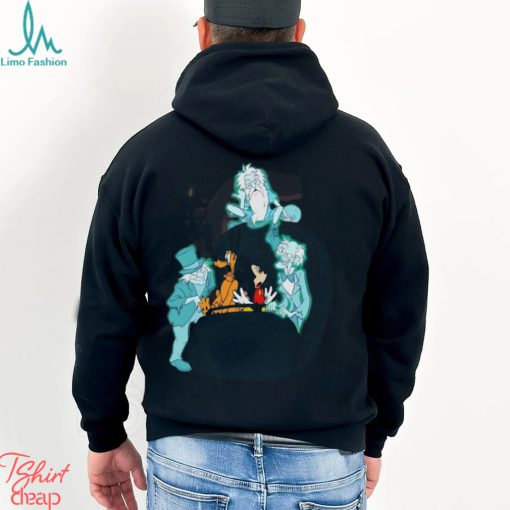 Mickey Pluto Hitchhiking Ghosts Disney Halloween Shirt Haunted Mansion Tee Disneyland Party Classic Unisex