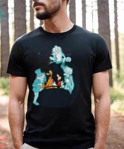 Mickey Pluto Hitchhiking Ghosts Disney Halloween Shirt Haunted Mansion Tee Disneyland Party Classic Unisex