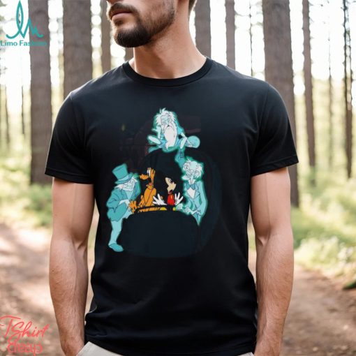 Mickey Pluto Hitchhiking Ghosts Disney Halloween Shirt Haunted Mansion Tee Disneyland Party Classic Unisex