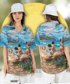 Mickey and Friends Vacation Hawaiian Shirt  Disney Summer Tropical Short Sleeve Shirt