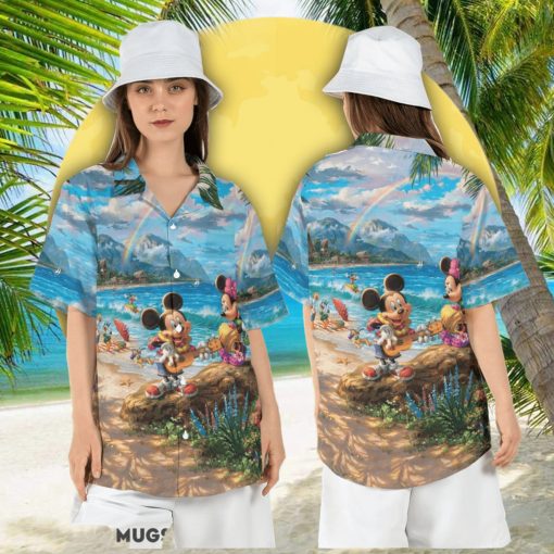 Mickey and Friends Vacation Hawaiian Shirt  Disney Summer Tropical Short Sleeve Shirt