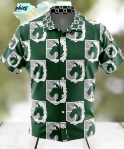 Military Police Attack on Titan Button Up Hawaiian Shirt