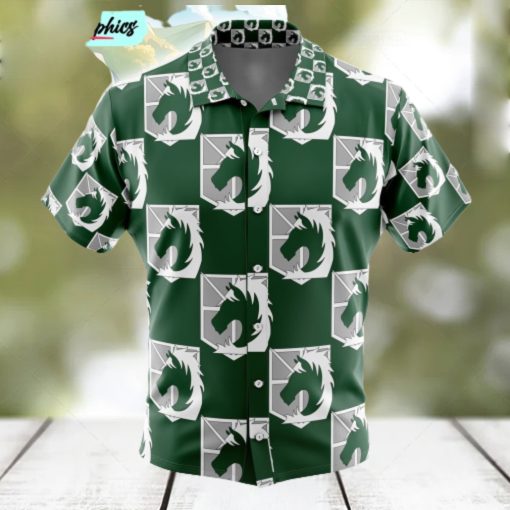 Military Police Attack on Titan Button Up Hawaiian Shirt