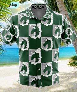 Military Police Attack on Titan Button Up Hawaiian Shirt