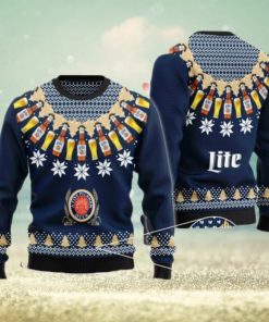 Miller Lite Heart Pattern Fair Isle Ugly Christmas Sweater For Men And Women