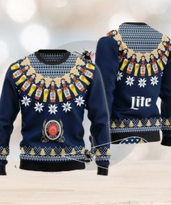 Miller Lite Heart Pattern Fair Isle Ugly Christmas Sweater For Men And Women