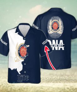 Miller Lite It’s In My DNA Hibiscus Custom Name Hawaiian Shirt Love Beer Gift