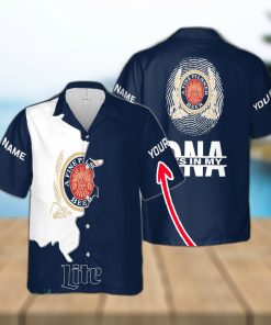 Miller Lite It’s In My DNA Hibiscus Custom Name Hawaiian Shirt Love Beer Gift