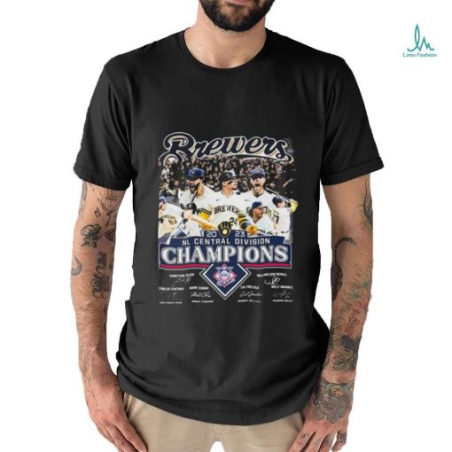 Milwaukee Brewers MLB NL Central Division Champions 2023 Signatures Shirt