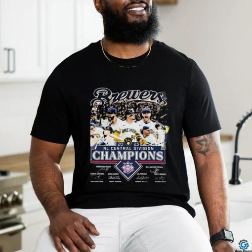 Milwaukee Brewers MLB NL Central Division Champions 2023 Signatures Shirt