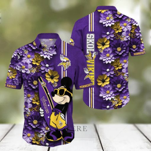 Minnesota Vikings Aloha Mick Pattern Hawaiian Shirt For Fans