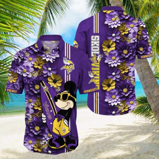 Minnesota Vikings Aloha Mick Pattern Hawaiian Shirt For Fans