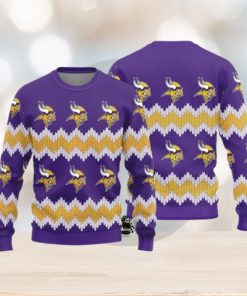 Minnesota Vikings Christmas Reindeers Pattern Knitted Ugly Christmas Sweater  AOP Gift For Men And Women - Limotees