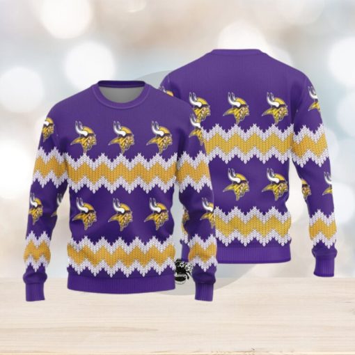 Minnesota Vikings Christmas Pattern Ugly Christmas Sweater Frozen AOP Gift For Fans