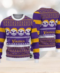 Minnesota Vikings Dead Skull And Bears Christmas Ugly Wool Knitted Sweater