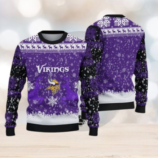 Minnesota Vikings Christmas Reindeer Ugly Christmas Sweater Snowdrift AOP Gift For Fans